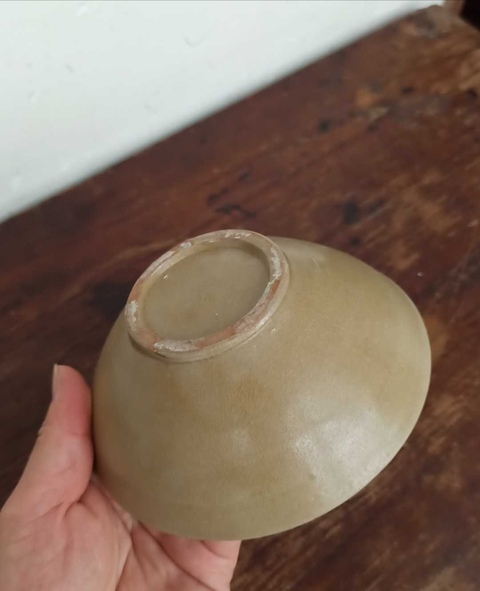 古玩陶瓷五代十國越窯黃釉斗笠盞拍賣，當前價格6666元