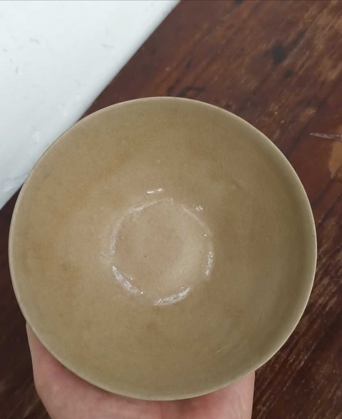 古玩陶瓷五代十國越窯黃釉斗笠盞拍賣，當前價格6666元