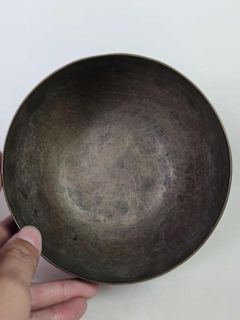 古玩雜項清代老黃銅缽式銅碗拍賣,當前價格3999元