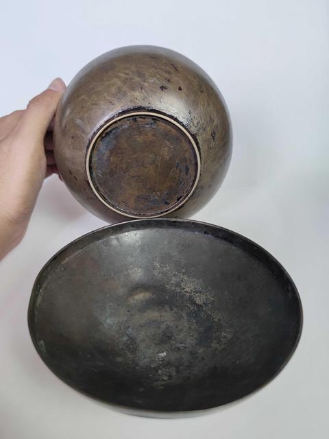 古玩雜項清代老黃銅缽式銅碗拍賣,當前價格3999元