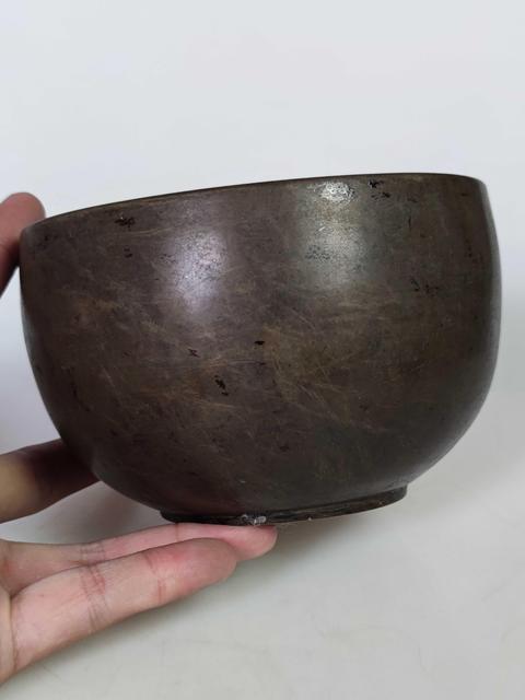 古玩雜項清代老黃銅缽式銅碗拍賣,當前價格3999元