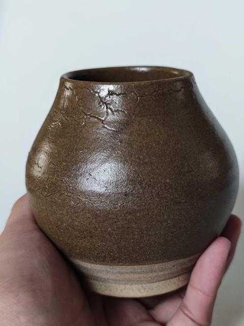 古玩陶瓷清代茶葉末釉雞心罐拍賣，當前價格999元