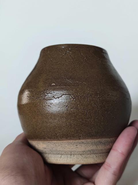 古玩陶瓷清代茶葉末釉雞心罐拍賣，當前價格999元