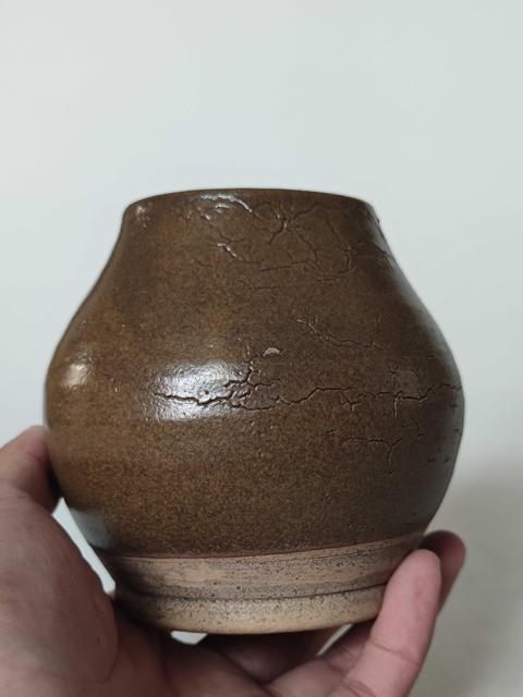 古玩陶瓷清代茶葉末釉雞心罐拍賣，當前價格999元