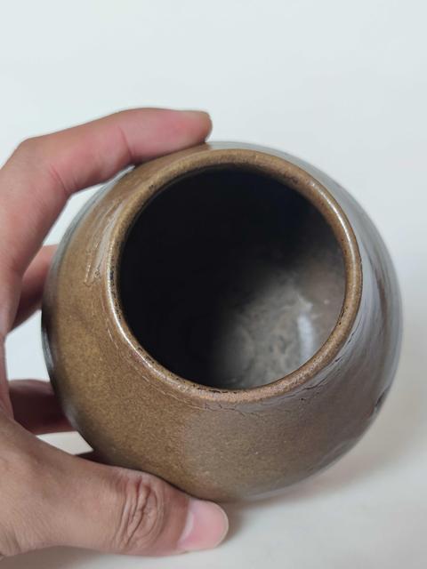 古玩陶瓷清代茶葉末釉雞心罐拍賣，當前價格999元