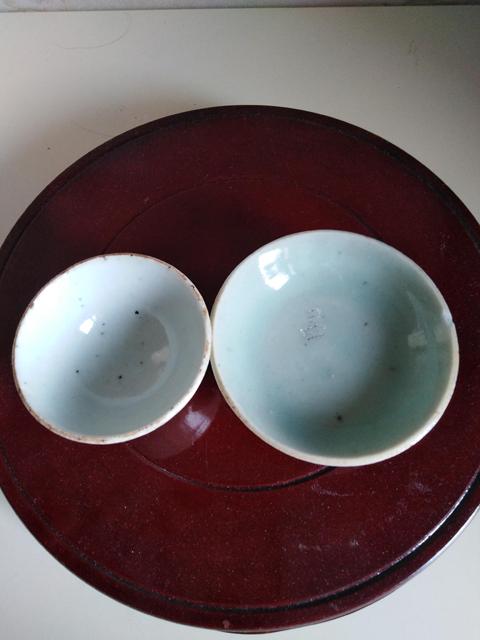古玩陶瓷清中期豆青釉杯碟一套拍賣,當前價格999元
