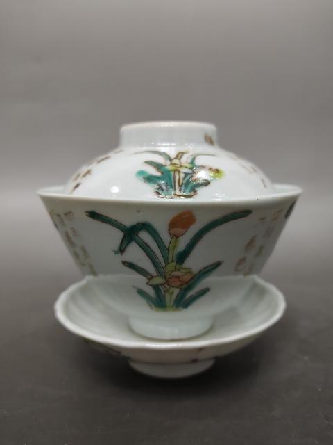 古玩陶瓷(精品)33期:清晚期-粉彩花卉紋三才蓋碗拍賣,當前價格1999元