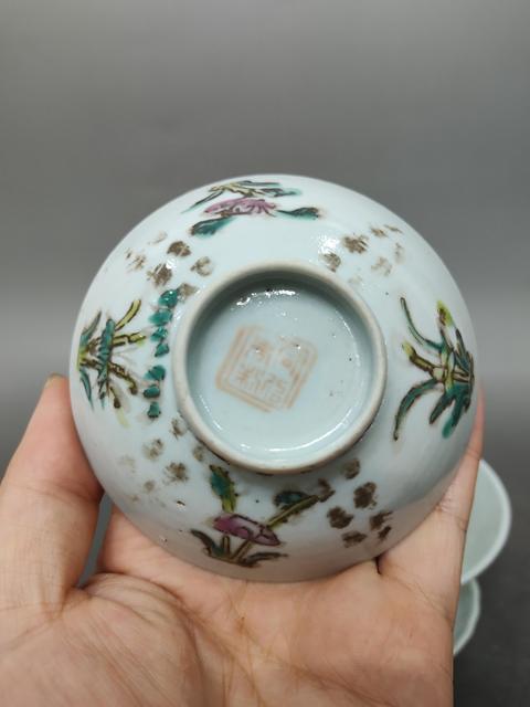 古玩陶瓷(精品)33期:清晚期-粉彩花卉紋三才蓋碗拍賣,當前價格1999元