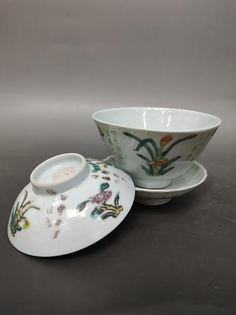 古玩陶瓷(精品)33期:清晚期-粉彩花卉紋三才蓋碗拍賣,當前價格1999元