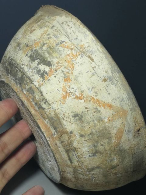 古玩陶瓷西晉七子彩繪仰蓮紋陶燈（少見）拍賣，當(dāng)前價(jià)格3999元