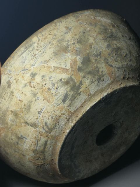 古玩陶瓷西晉七子彩繪仰蓮紋陶燈（少見）拍賣，當(dāng)前價(jià)格3999元