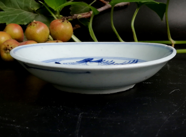 古玩陶瓷清早期花鳥紋青花盤拍賣，當前價格999元