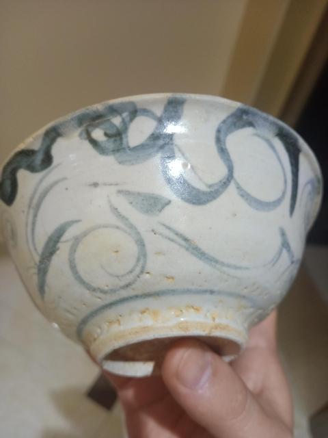 古玩陶瓷明代早期云花紋青花碗拍賣，當前價格1999元