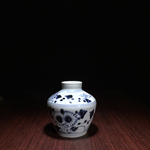 古玩陶瓷清中菊花紋青花罐（已保真）拍賣，當前價格3800元