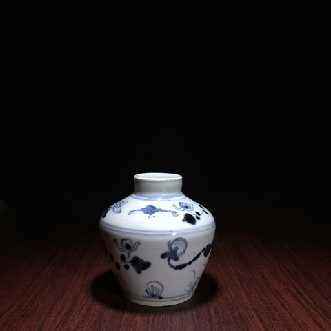 古玩陶瓷清中菊花紋青花罐（已保真）拍賣，當前價格3800元