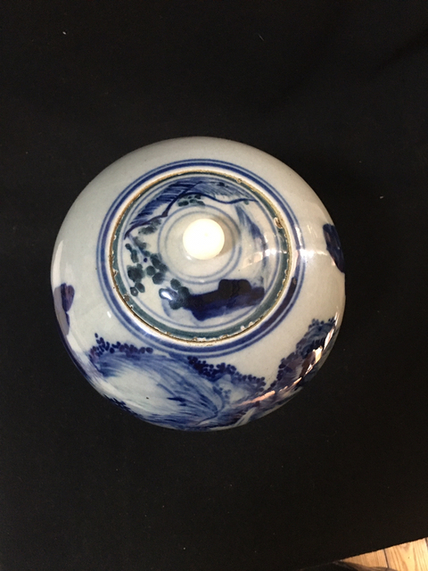 古玩陶瓷清代.山水紋青花罐拍賣，當前價格3800元