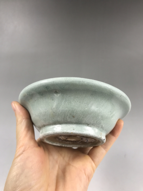 古玩陶瓷明代(己保真)龍泉粉青筆洗拍賣，當前價格3000元