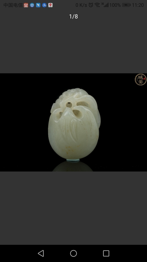 古玩玉器當代.和田青白玉雕福在眼前玉墜拍賣，當前價格1888元