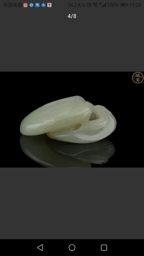 古玩玉器當代.和田青白玉雕福在眼前玉墜拍賣，當前價格1888元