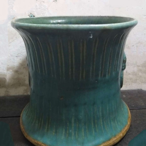 古玩陶瓷綠釉獸耳銜環尊拍賣，當前價格1666元