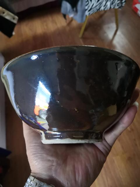 古玩陶瓷疊燒醬釉碗拍賣，當前價格188元