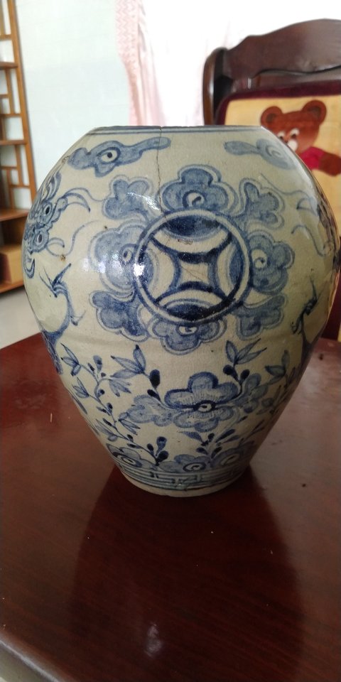 古玩陶瓷明代雙龍戲珠紋罐拍賣(mài)，當(dāng)前價(jià)格2880元