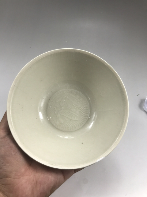古玩陶瓷宋代影青刻蓮瓣雙魚紋碗拍賣，當前價格1999元