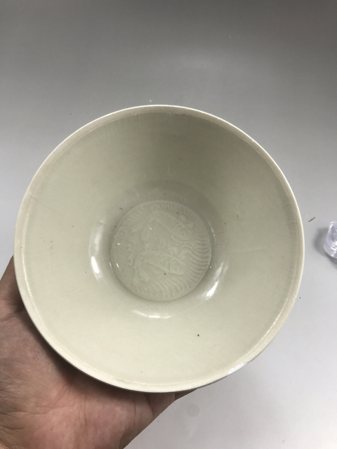 古玩陶瓷宋代影青刻蓮瓣雙魚紋碗拍賣，當前價格1999元
