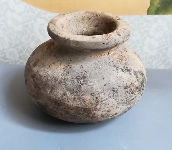 古玩陶瓷【實物保真】漢代.灰陶罐拍賣，當前價格386元