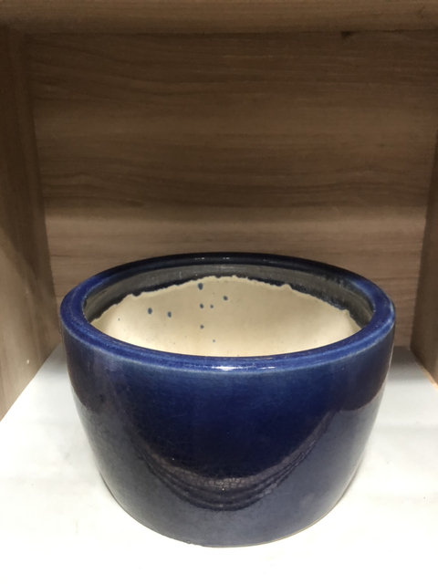 古玩陶瓷【望月樓】民國藍釉筒式香爐拍賣,當前價格1200元