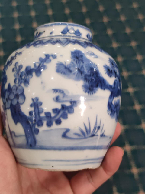 古玩陶瓷青花松竹梅紋罐拍賣，當(dāng)前價(jià)格33888元