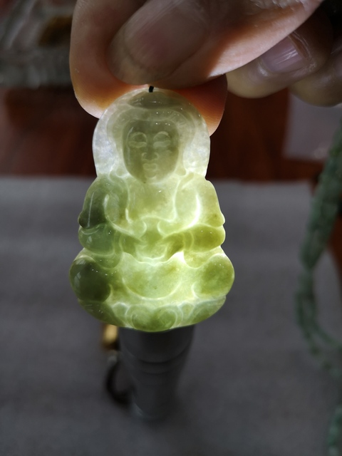 古玩玉器翠佛掛件拍賣，當前價格220元