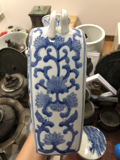 古玩陶瓷鳳凰鳥青花扁壺拍賣，當(dāng)前價(jià)格1200元