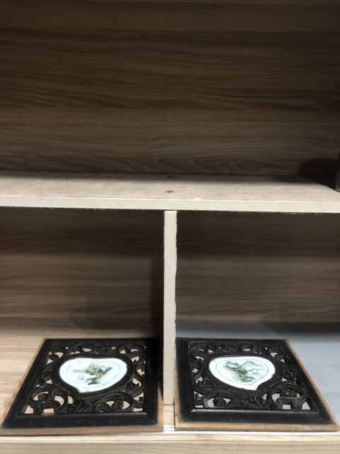 古玩陶瓷民國山水紋瓷板畫一對拍賣，當前價格666元