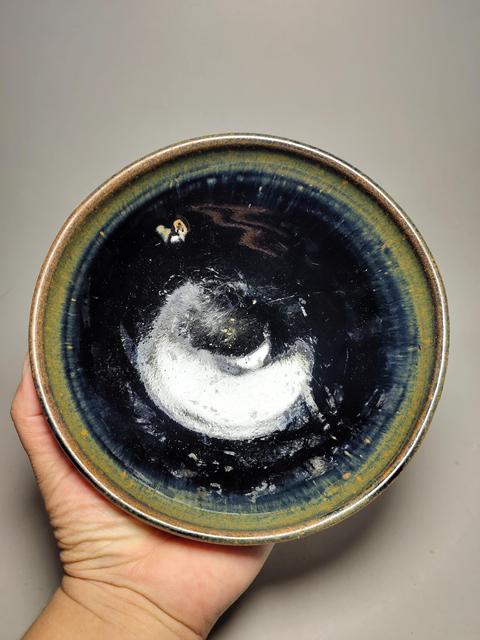 古玩陶瓷金元耀州窯兔毫發碗（頂級兔豪）拍賣，當前價格1200元