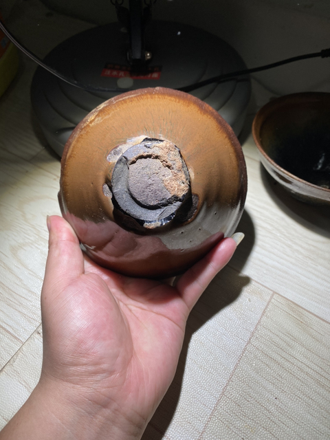 古玩陶瓷柿紅釉建窯盞拍賣，當前價格6800元