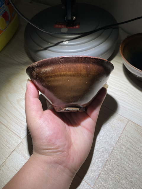 古玩陶瓷柿紅釉建窯盞拍賣，當前價格6800元