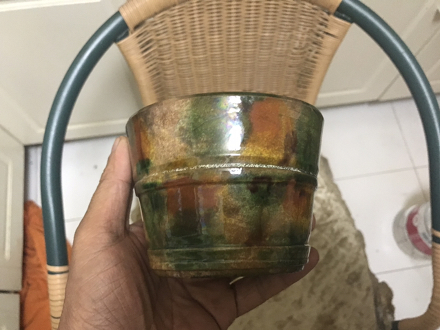 古玩陶瓷民國(guó).虎皮三彩蔗節(jié)罐拍賣，當(dāng)前價(jià)格1600元