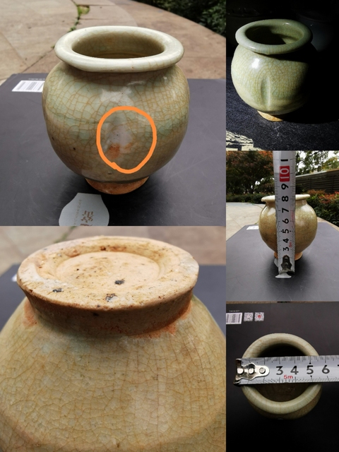 古玩陶瓷宋代龍泉窯系青瓷瓜楞罐拍賣,當(dāng)前價格5000元