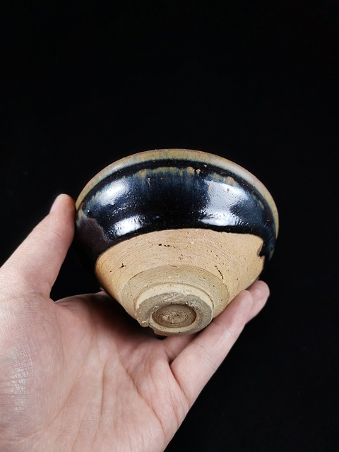 古玩陶瓷宋建窯系福清窯黑釉束口盞拍賣，當前價格999元