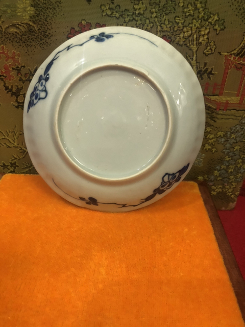 古玩陶瓷清康熙青花花卉紋瓜棱斗雞盤拍賣,當前價格1500元