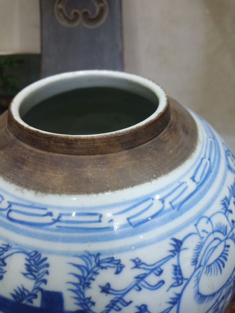 古玩陶瓷淡描青花纏枝蓮花三喜字紋罐拍賣，當前價格888元