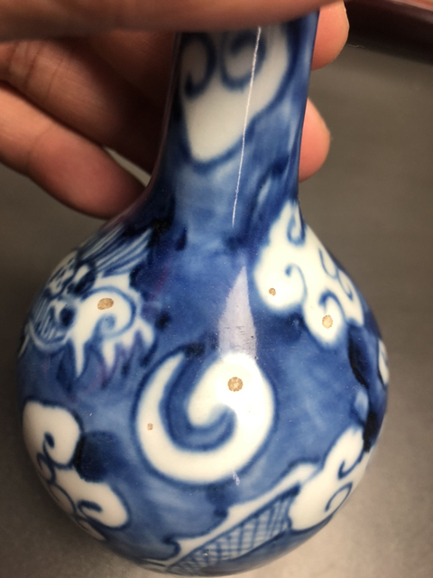 古玩陶瓷清中晚青花瓶拍賣，當前價格1280元