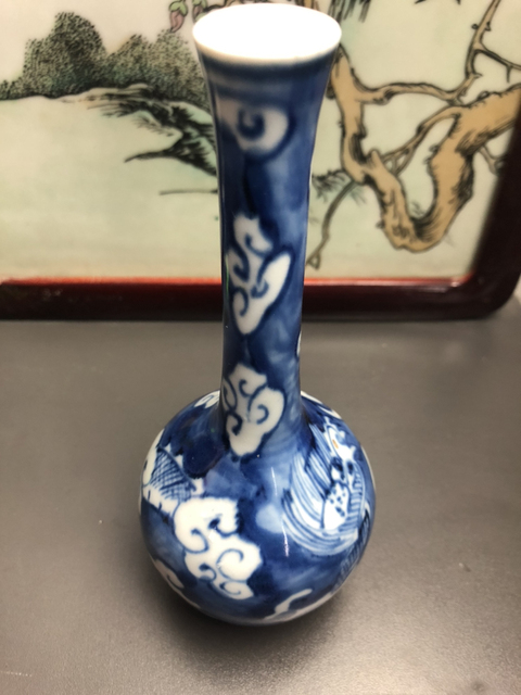 古玩陶瓷清中晚青花瓶拍賣，當前價格1280元