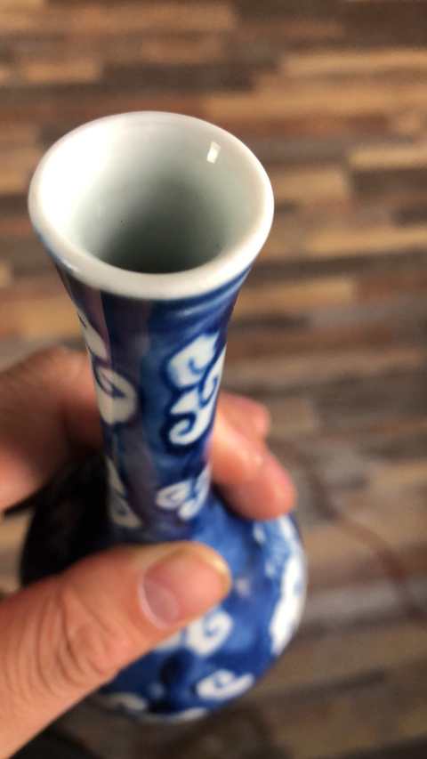 古玩陶瓷清中晚青花瓶拍賣，當前價格1280元