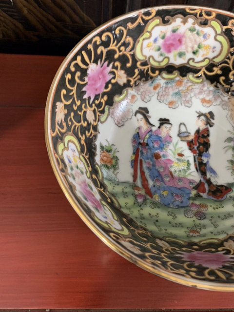 古玩陶瓷乾隆年制款彩繪花卉人物紋碗拍賣，當前價格480元