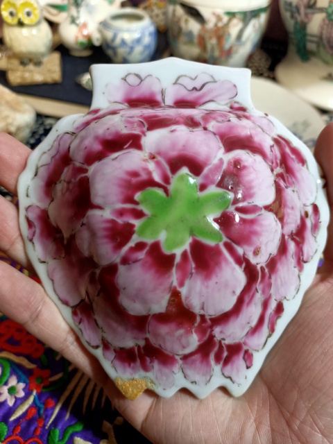 古玩陶瓷晚清粉彩葉型洗拍賣,當前價格5888元