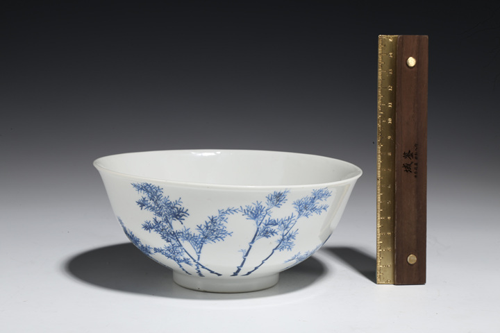 古玩陶瓷民國·藍(lán)料彩竹葉紋碗拍賣，當(dāng)前價(jià)格4699元