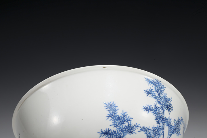 古玩陶瓷民國·藍(lán)料彩竹葉紋碗拍賣，當(dāng)前價(jià)格4699元