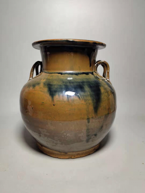 古玩陶瓷元代?紫金釉雙系罐拍賣，當前價格3580元